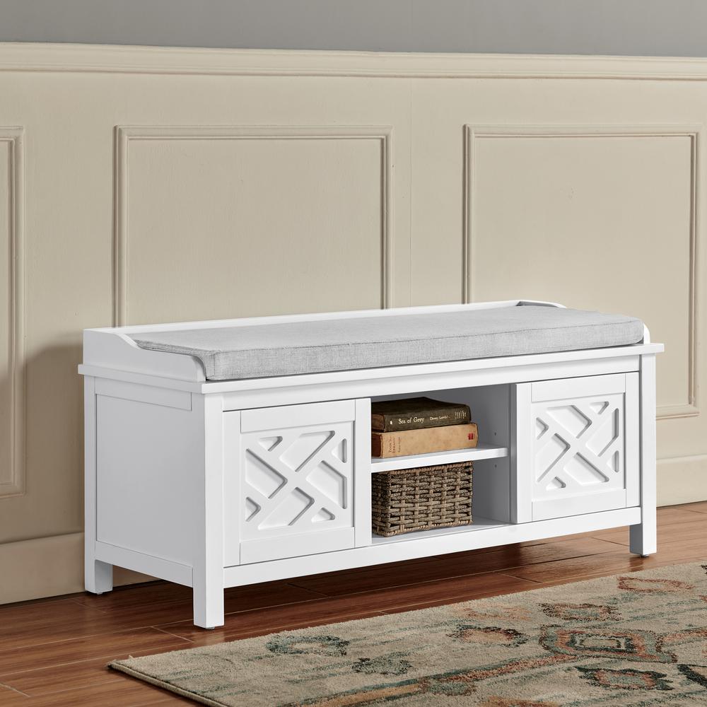 Coventry 45"W Wood Storage Bench with Cushion. Picture 2