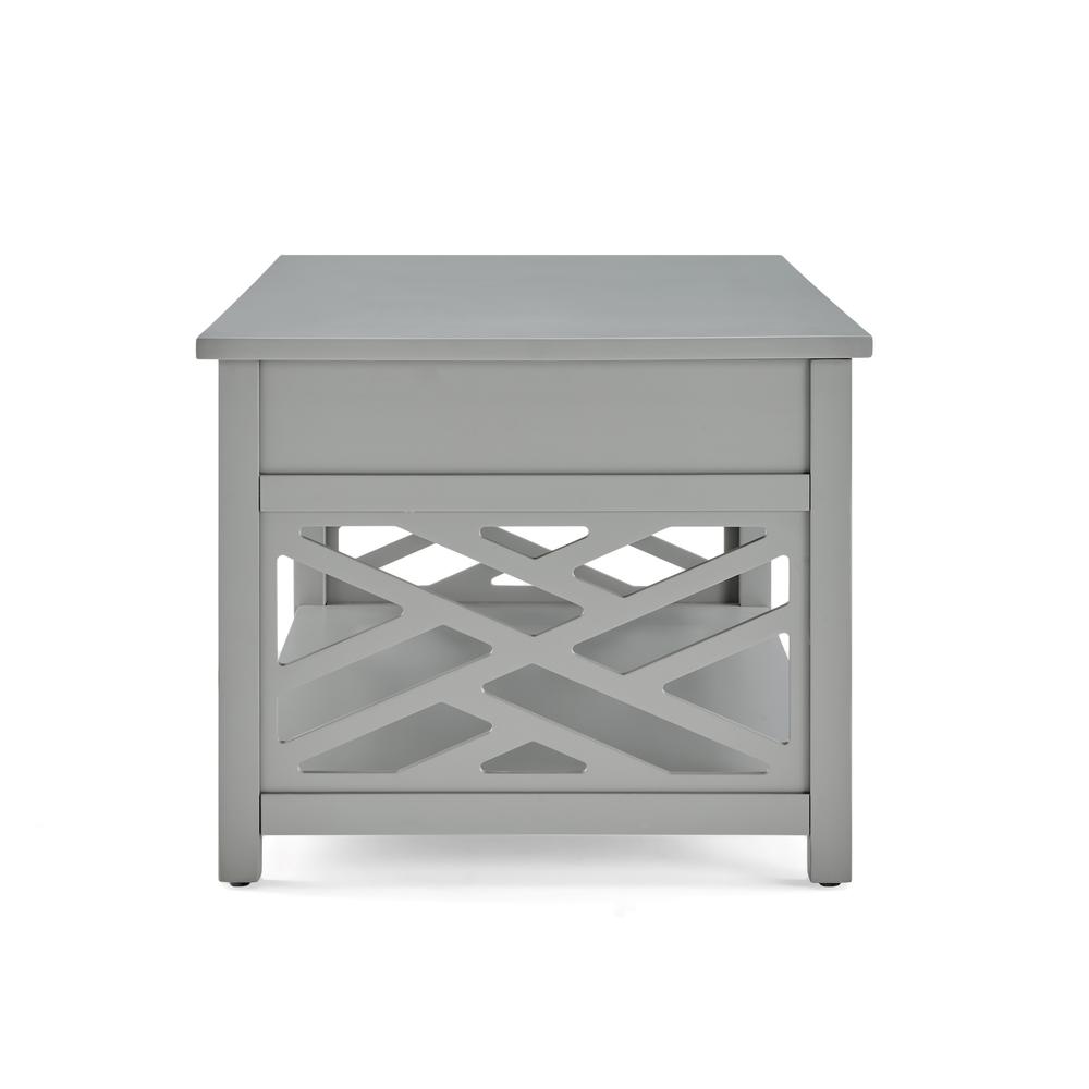 Coventry 36"W Wood Coffee Table with 1-Drawer, Gray. Picture 4