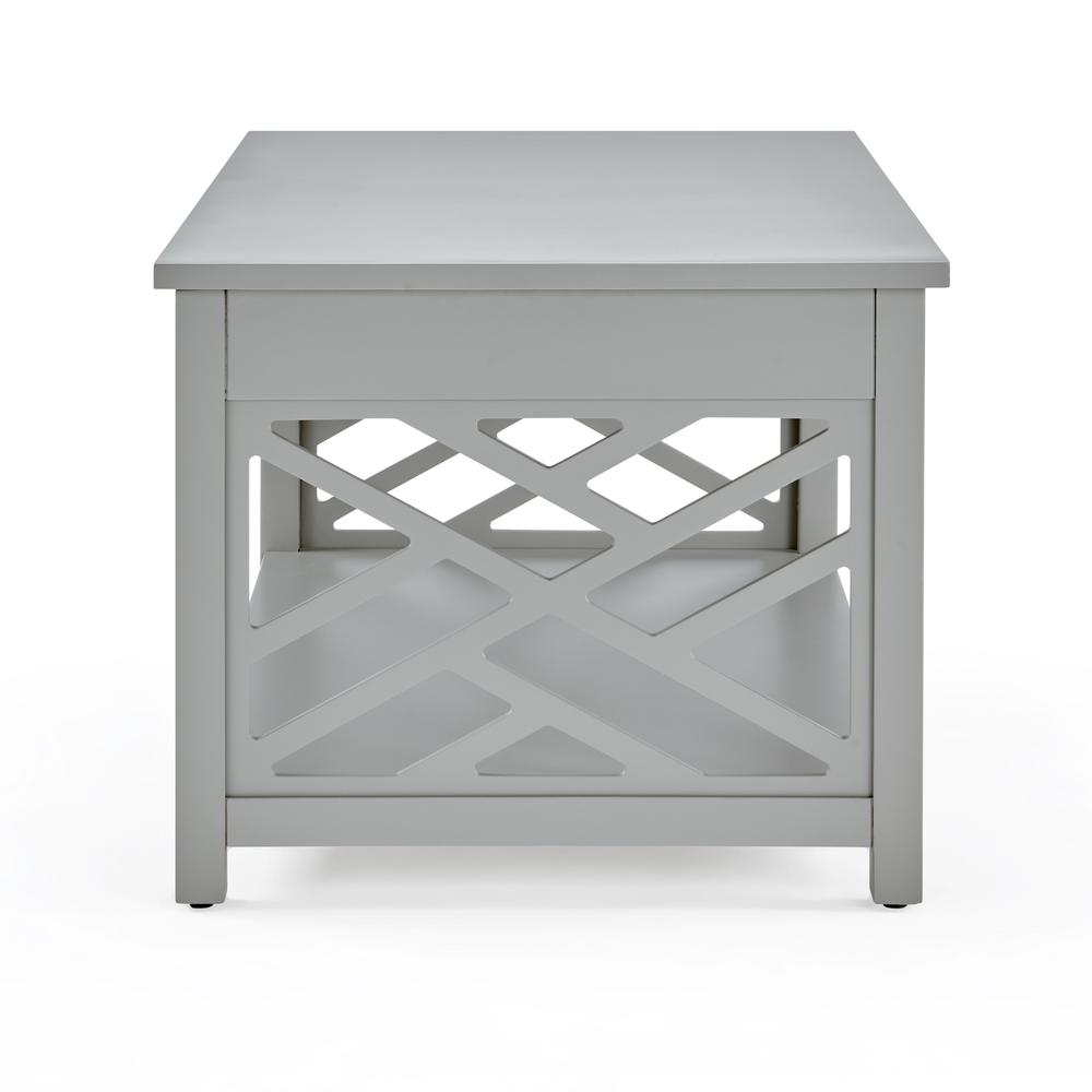 Coventry 36"W Wood Coffee Table, Gray. Picture 5
