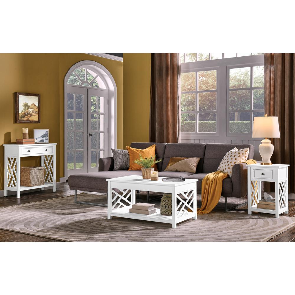 Coventry 32" Wood Console Table with Drawer and Shelf. Picture 10