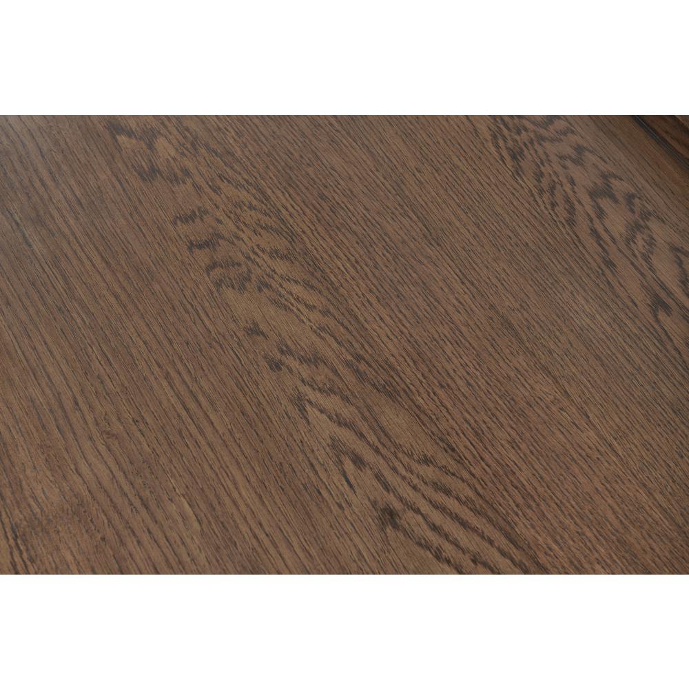 Kyra 27" Oak and Metal Side Table with Shelf. Picture 7