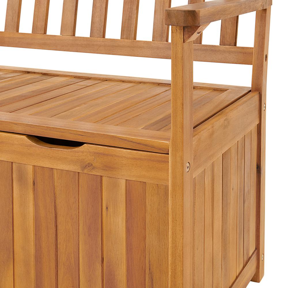 Londonderry 47"W  Acacia Wood Outdoor Storage Bench. Picture 5