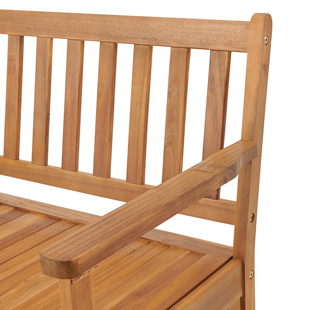 Londonderry 47"W  Acacia Wood Outdoor Storage Bench. Picture 6