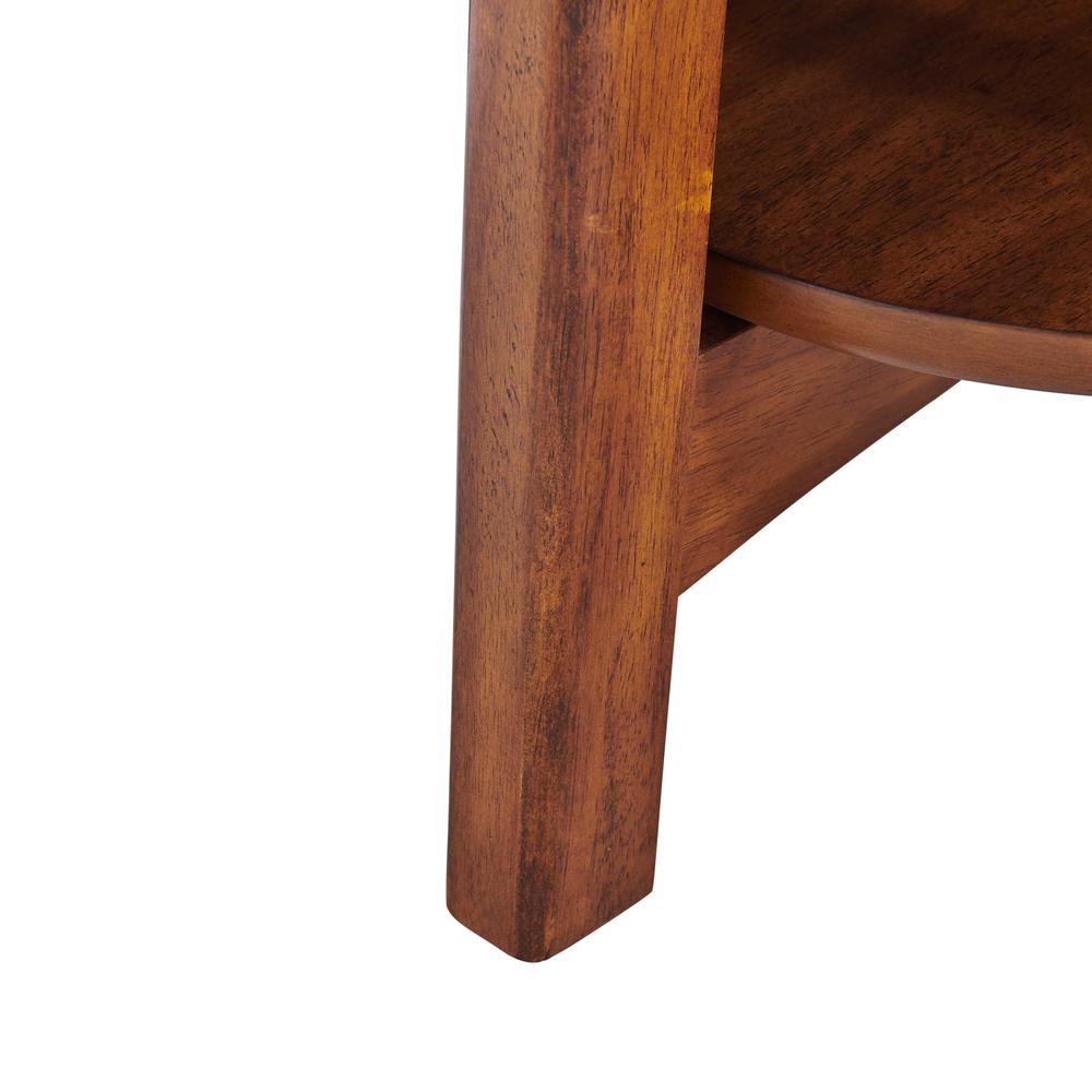 Monterey 20" Round Mid-Century Modern Wood End Table, Warm Chestnut. Picture 7