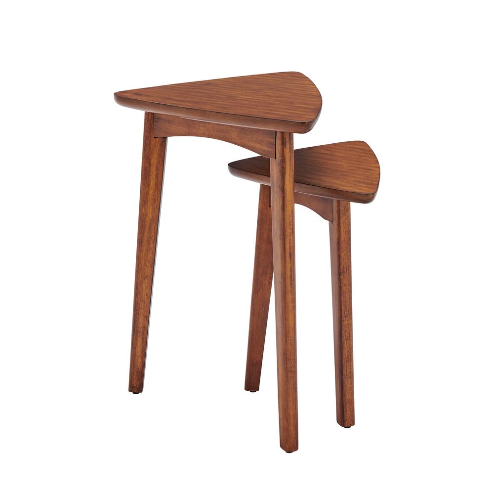 Monterey 20" Round Mid-Century Modern Wood End Table, Warm Chestnut. Picture 17
