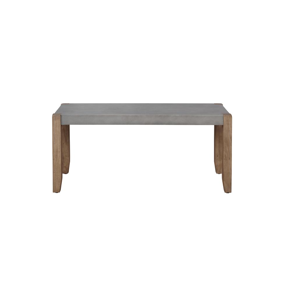Newport 40"L Faux Concrete and Wood Bench. Picture 6
