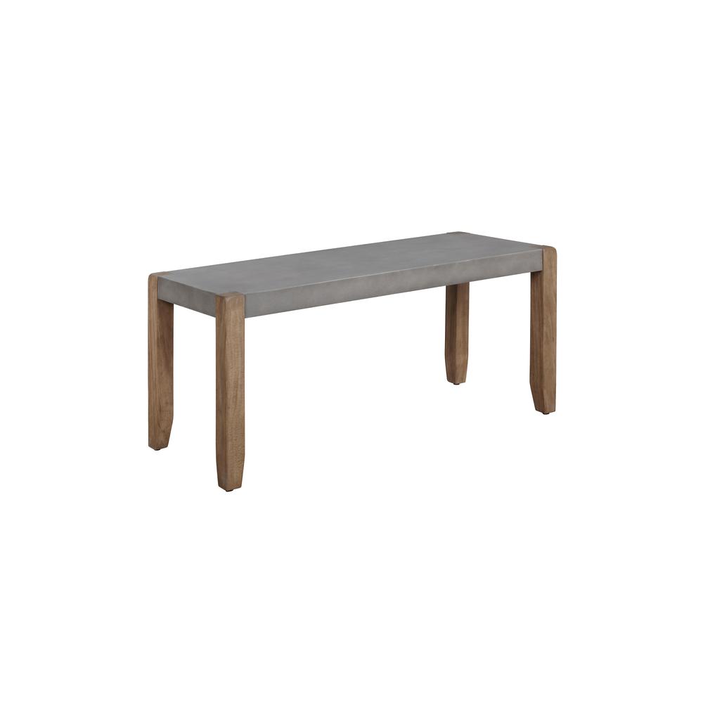 Newport 40"L Faux Concrete and Wood Bench. Picture 1