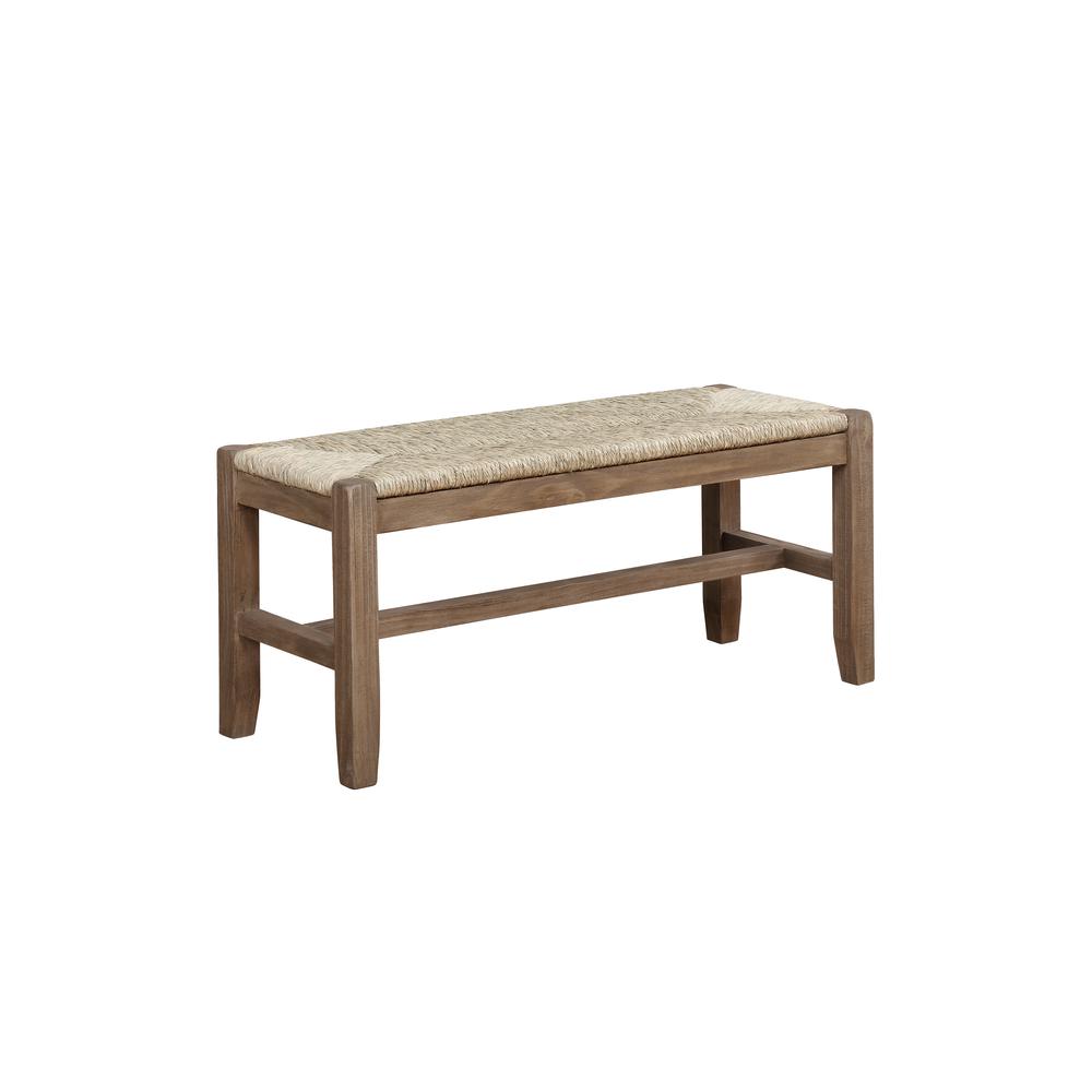 Newport 40" Wood Bench with Rush Seat. Picture 6