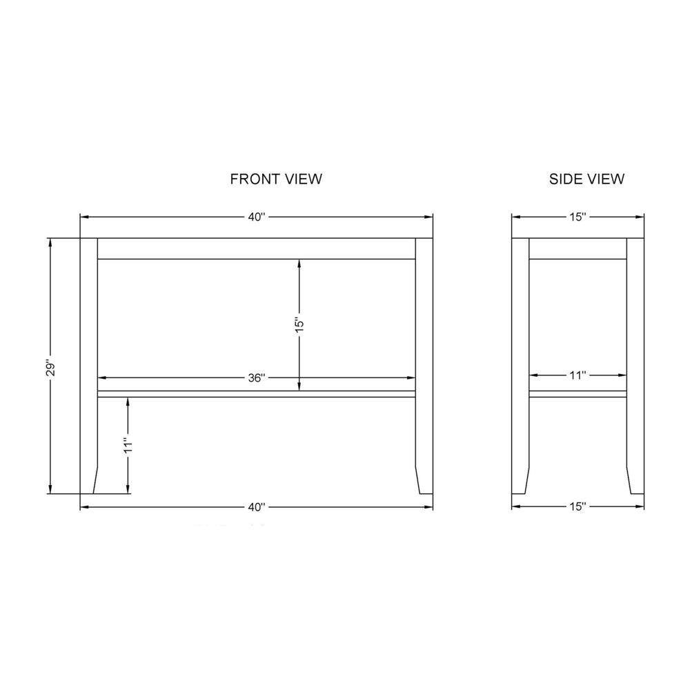 Newport 40"L Faux Concrete and Wood Sofa/TV Console Table with Shelf. Picture 6