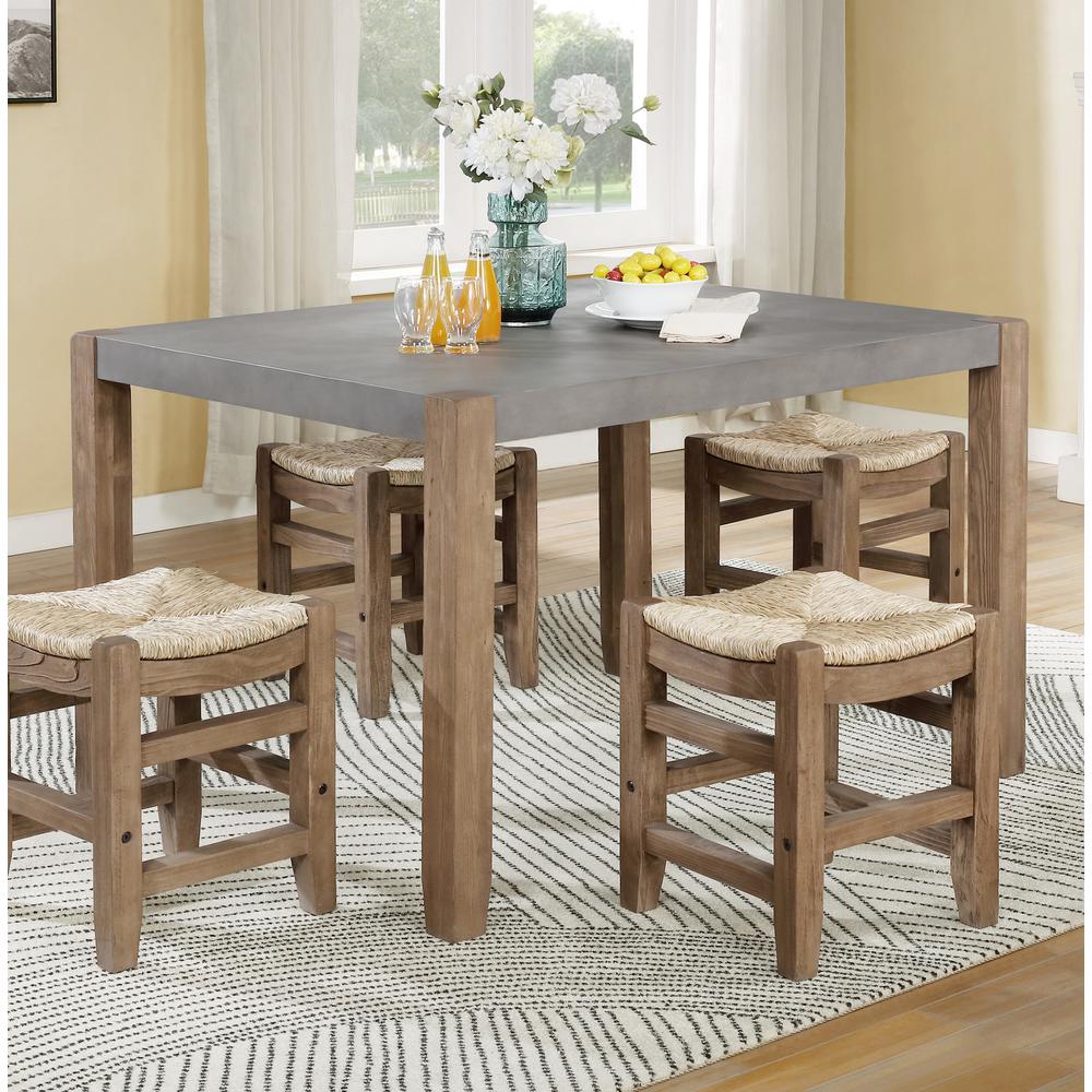 Newport 30"H Faux Concrete and Wood Loft Dining Table. Picture 4