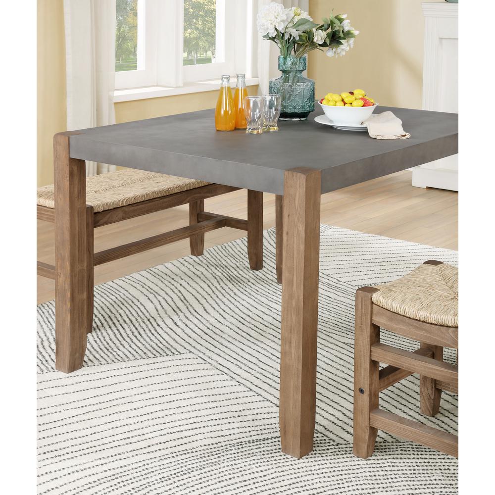 Newport 30"H Faux Concrete and Wood Loft Dining Table. Picture 6