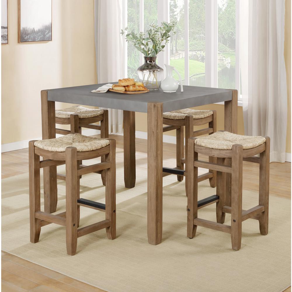 Newport 36"H Faux Concrete and Wood Counter Height Dining Table. Picture 7