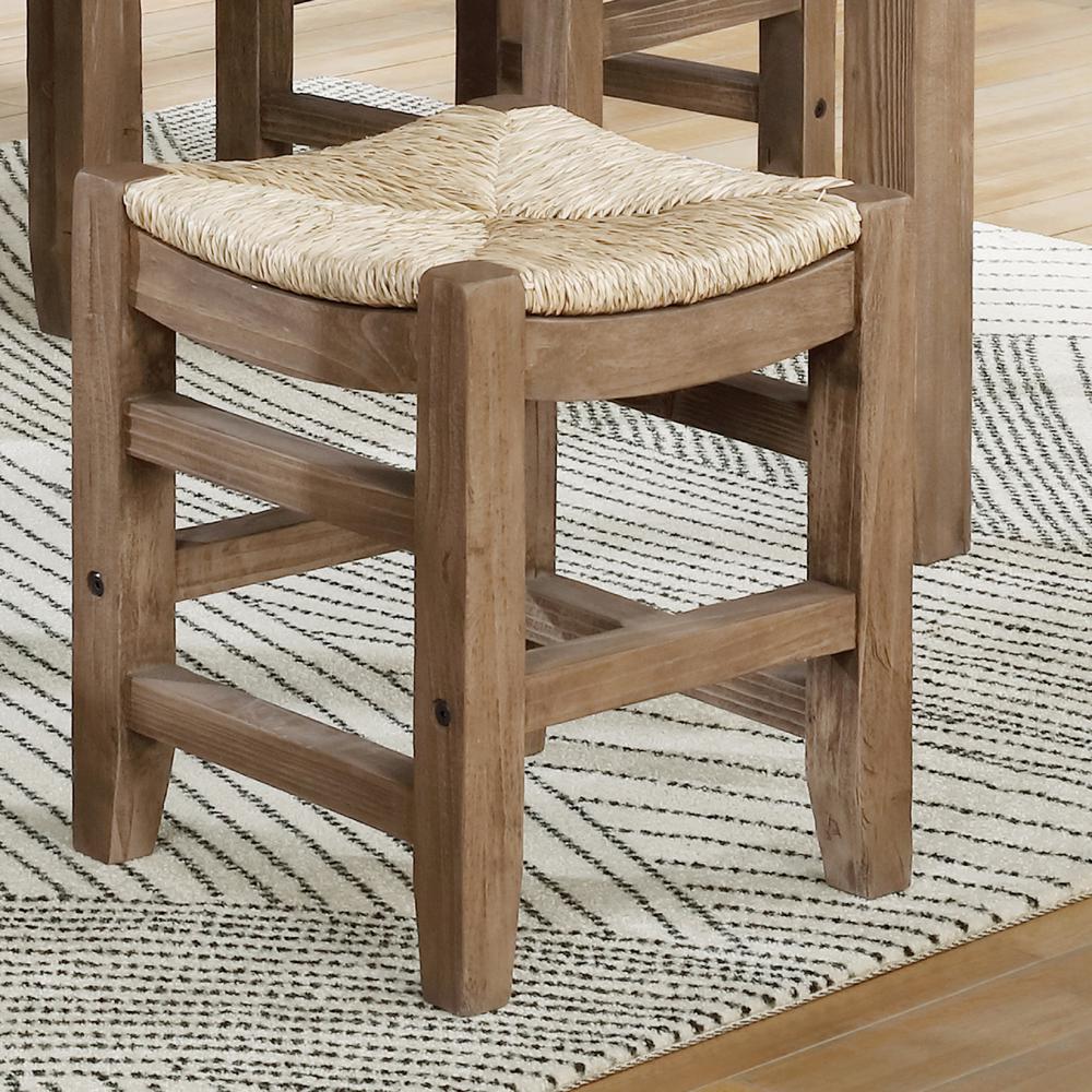 Newport 18"H Wood Stool with Rush Seat. Picture 2