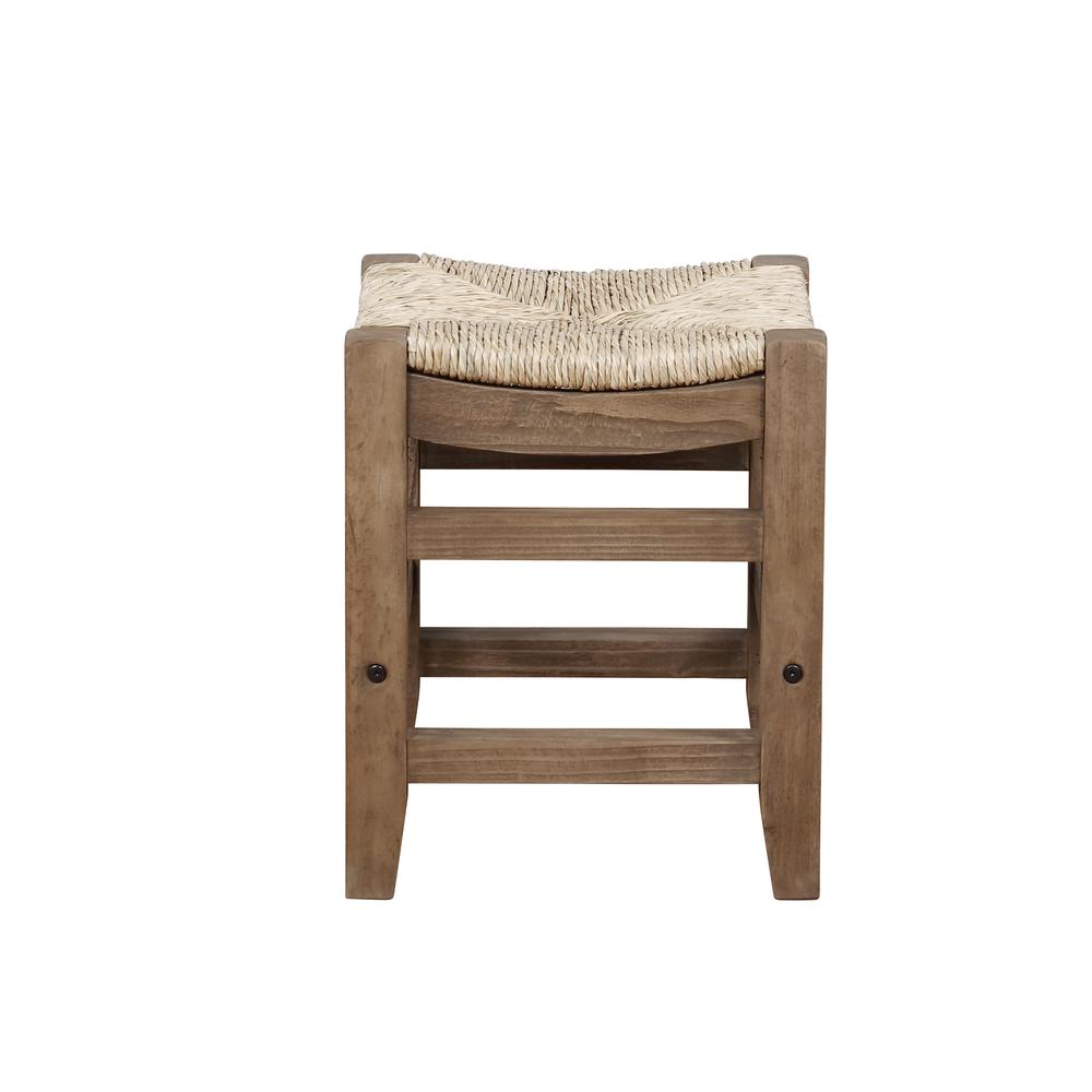 Newport 18"H Wood Stool with Rush Seat. Picture 4