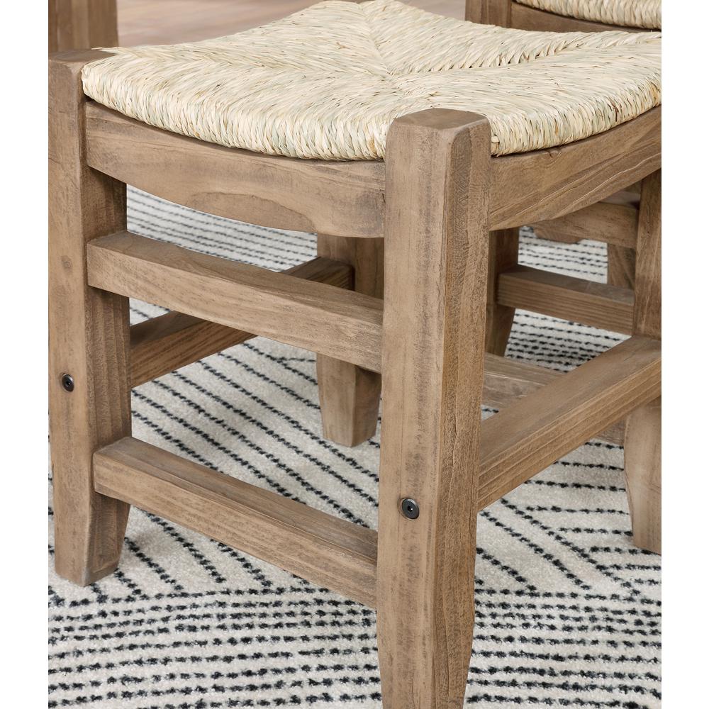 Newport 18"H Wood Stool with Rush Seat. Picture 7