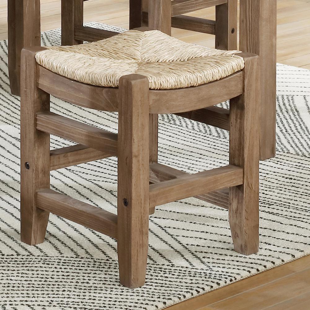 Newport 18"H Wood Stool with Rush Seat. Picture 6