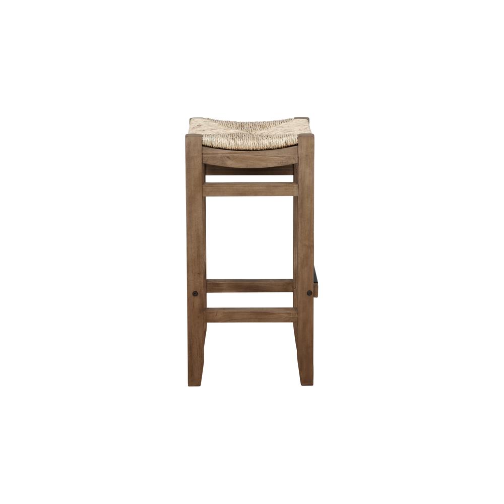 Newport Set of Two 30"H Wood Bar Stools with Rush Seats. Picture 4