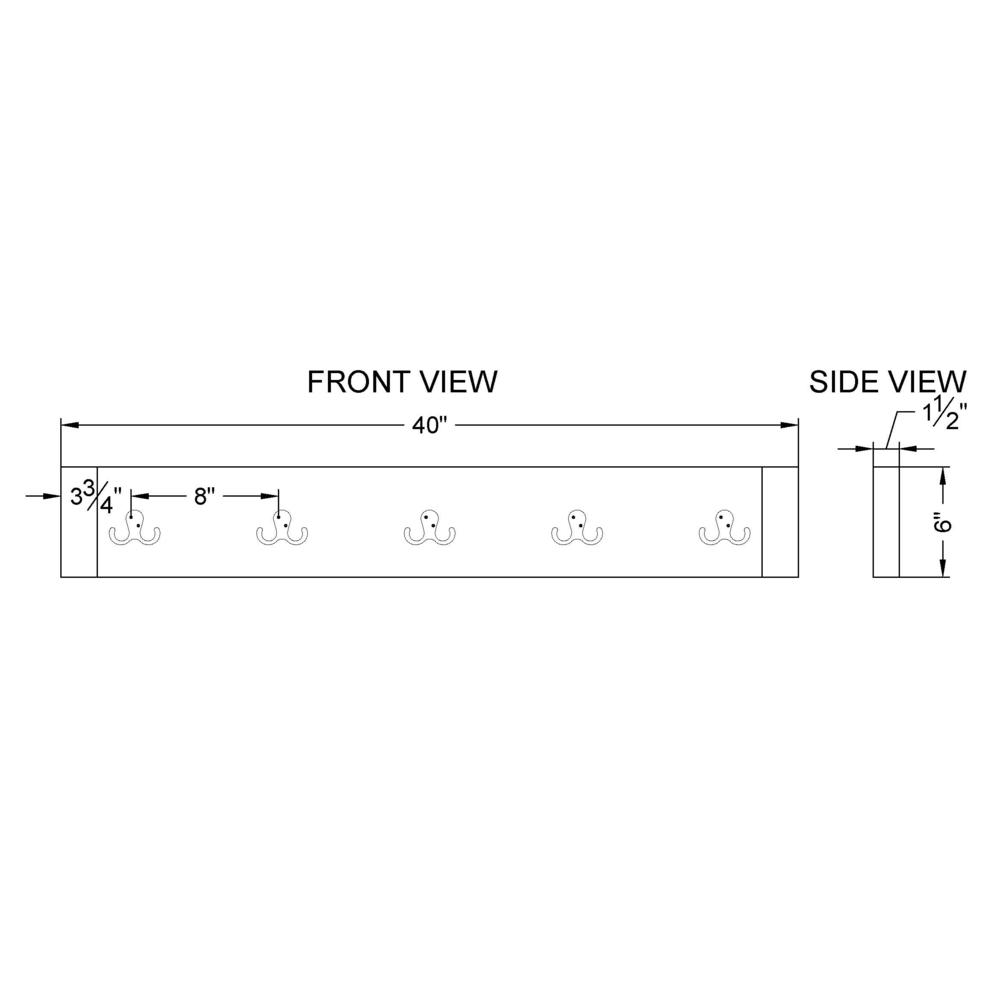 Newport 40" Coat Hook. Picture 2