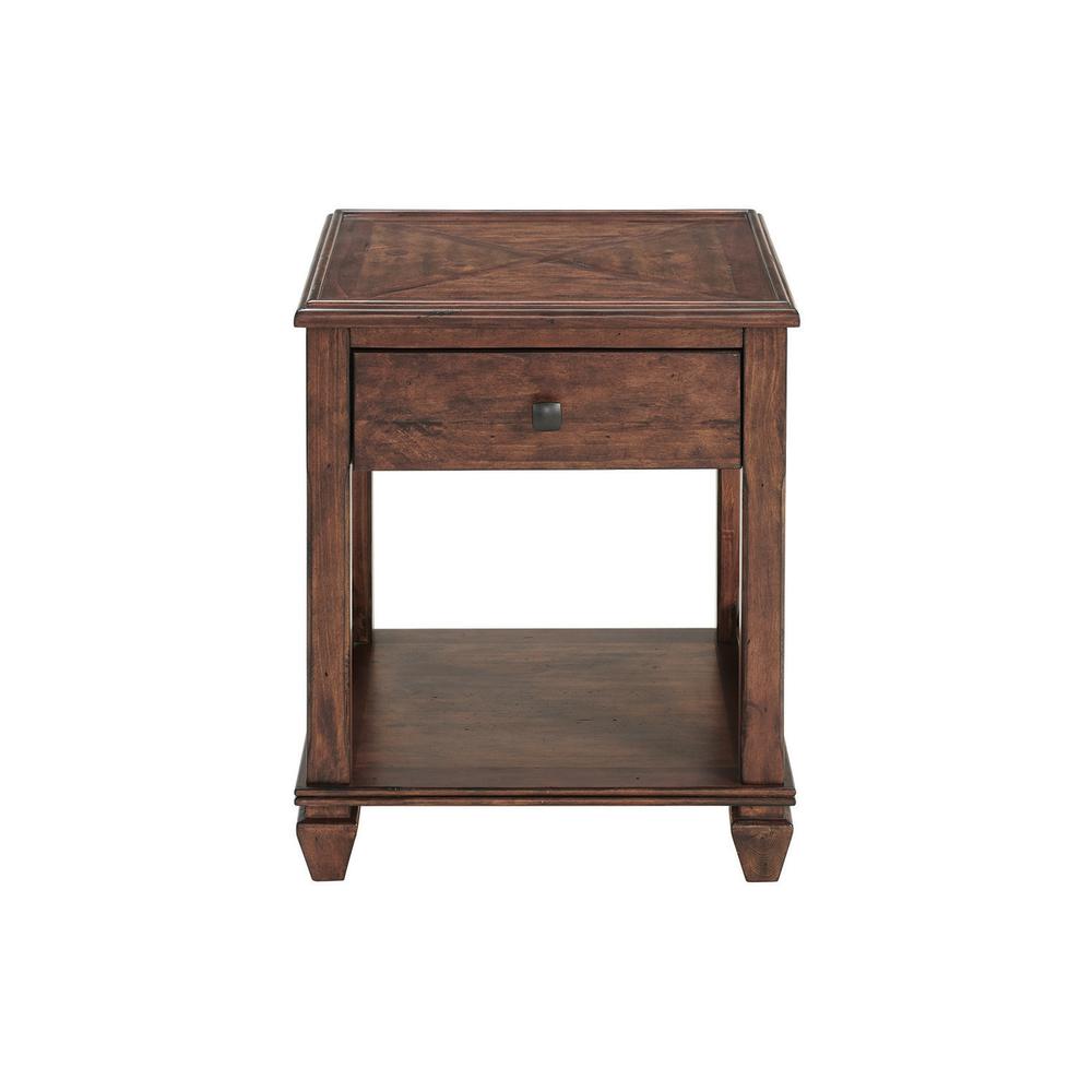 Stockbridge 3-Piece Wood Living Room Set with 45"L Coffee Table and  Two Square End Tables. Picture 3