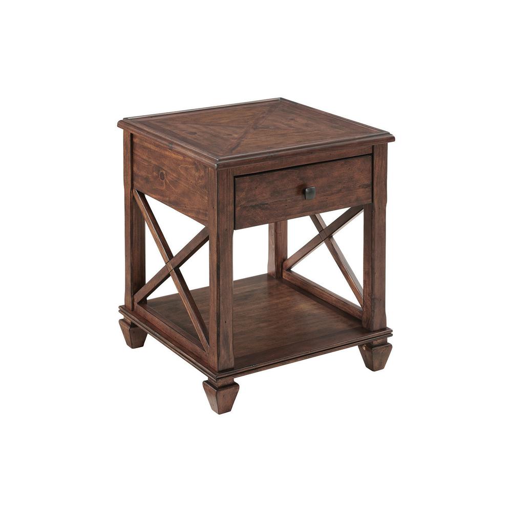 Stockbridge 3-Piece Wood Living Room Set with 45"L Coffee Table and  Two Square End Tables. Picture 5