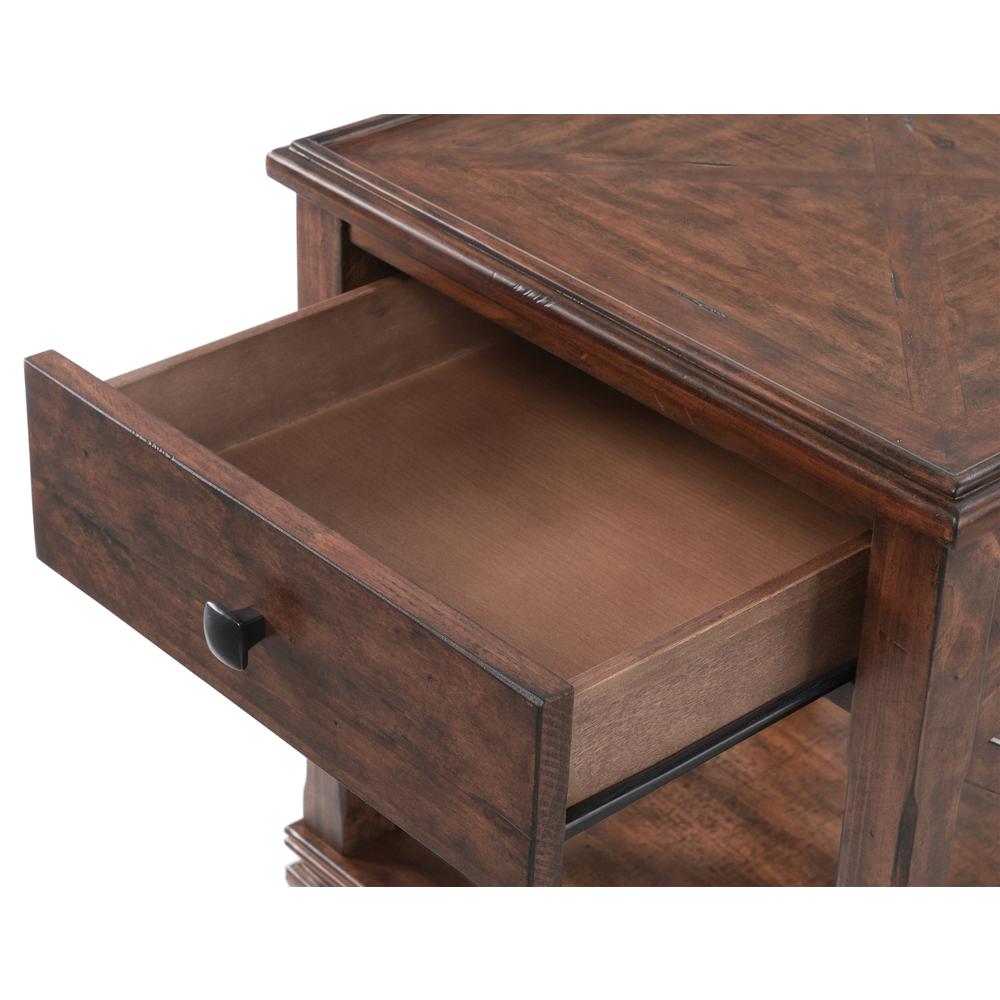 Stockbridge 3-Piece Wood Living Room Set with 45"L Coffee Table and  Two Square End Tables. Picture 7