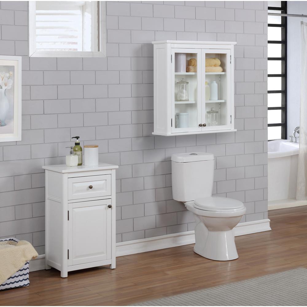 Dorset 17"W x 29"H Floor Bath Storage Cabinet with Drawer and Door. Picture 3