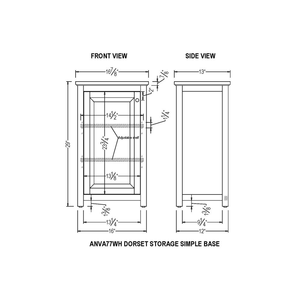 Dorset 17"W x 29"H Floor Bath Storage Cabinet with Door. Picture 6
