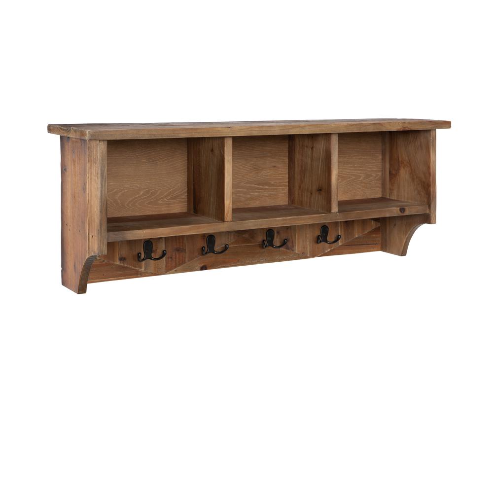 Revive - Reclaimed Coat Hooks w/Storage, Natural. Picture 1