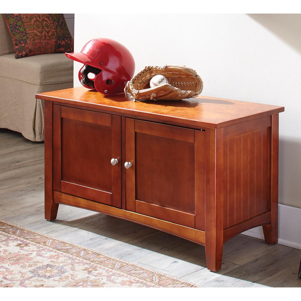 Shaker Cottage Storage Cabinet Bench, Cherry. Picture 3