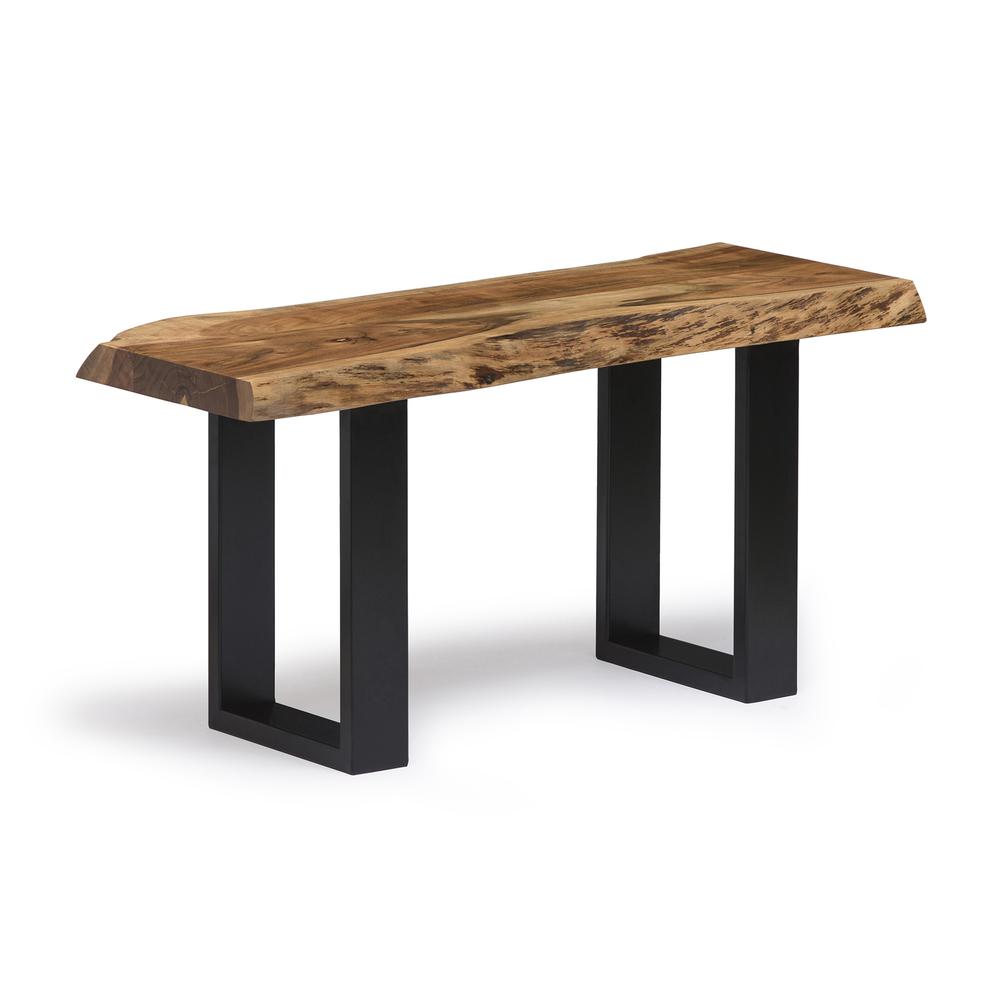 Alpine Natural Live Edge 36" Bench with Coat Hook Set. Picture 3