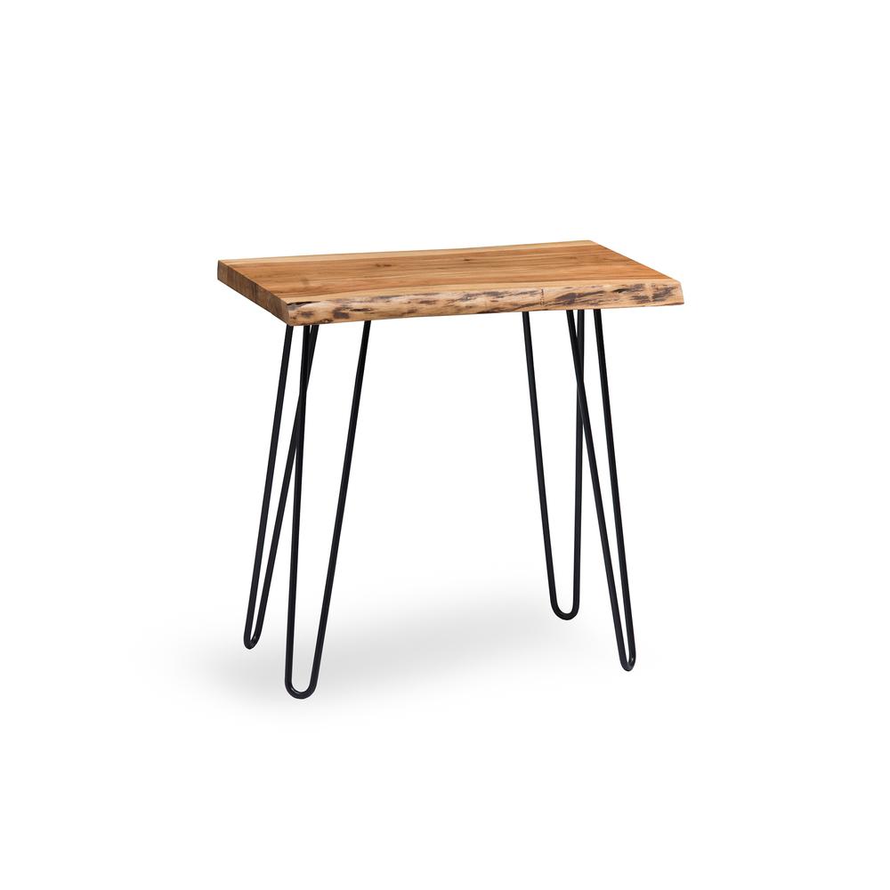 Hairpin Natural Live Edge End Table, Natural. Picture 1