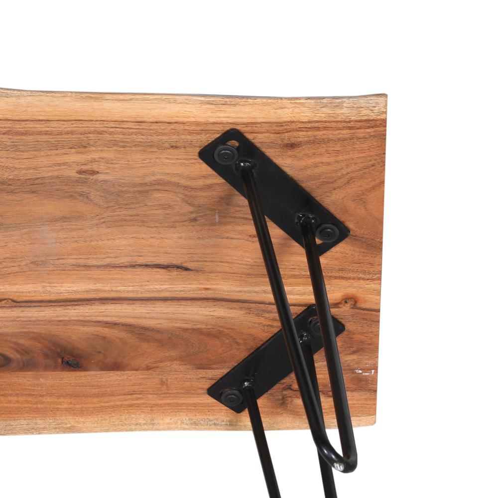 Hairpin Natural Live Edge End Table, Natural. Picture 4