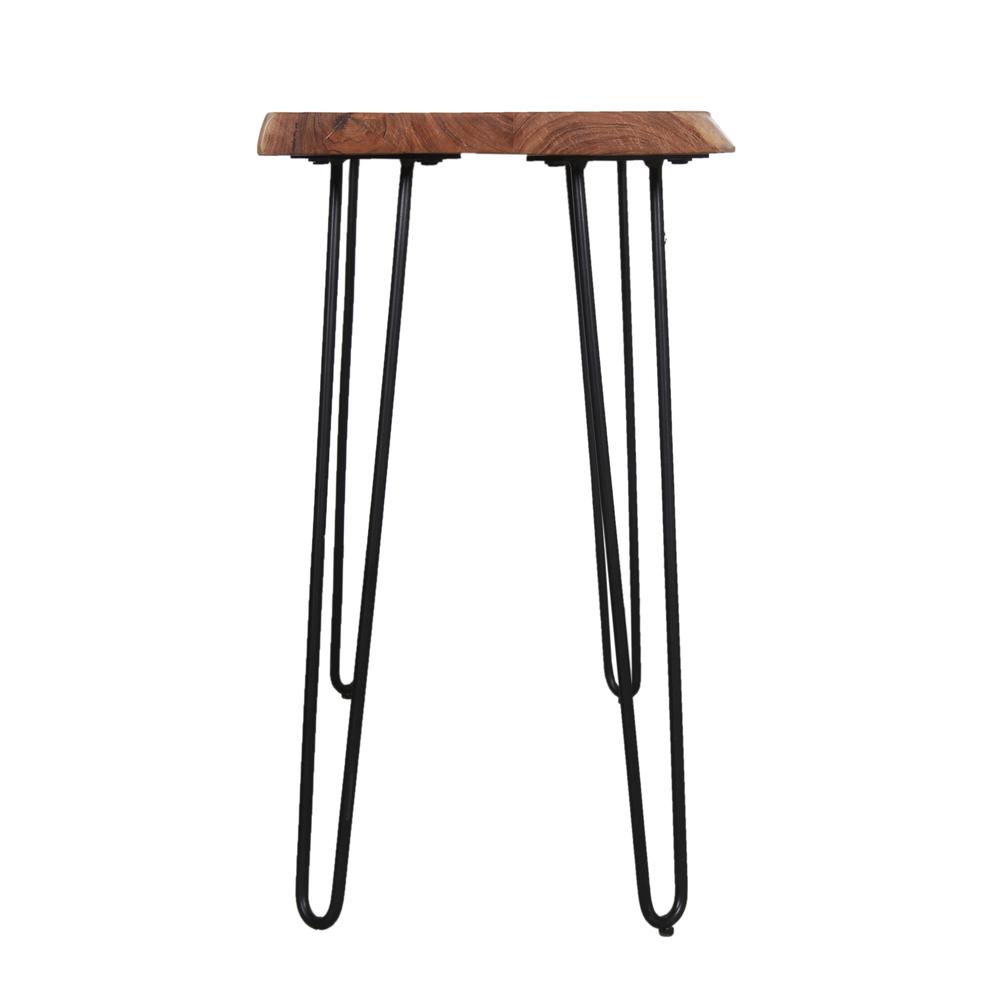 Hairpin Natural Live Edge Wood with Metal 48" Media Console Table, Natural. Picture 3