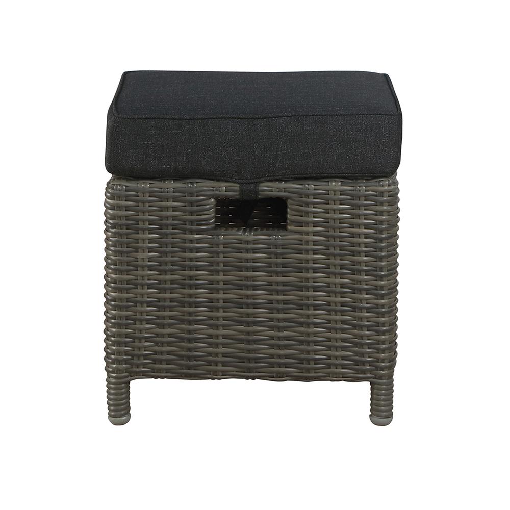 Asti All-Weather Wicker Outdoor Recliner with Cushion and 15" Ottoman with Cushion. Picture 8