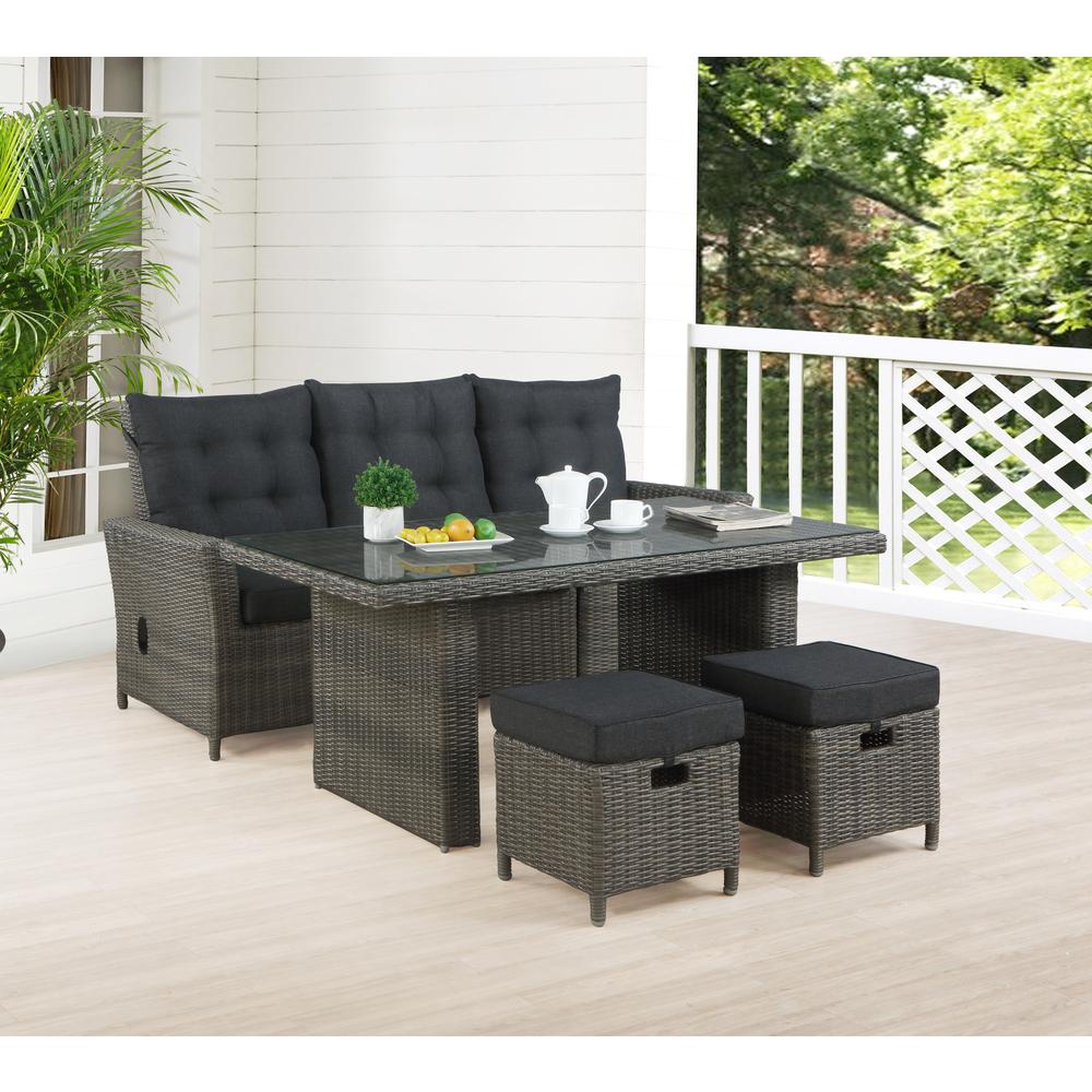 Asti All-Weather Wicker Outdoor 26"H Cocktail Table. Picture 7