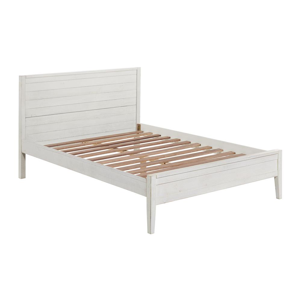 Windsor Panel Wood Full Bed, Driftwood White. Picture 1