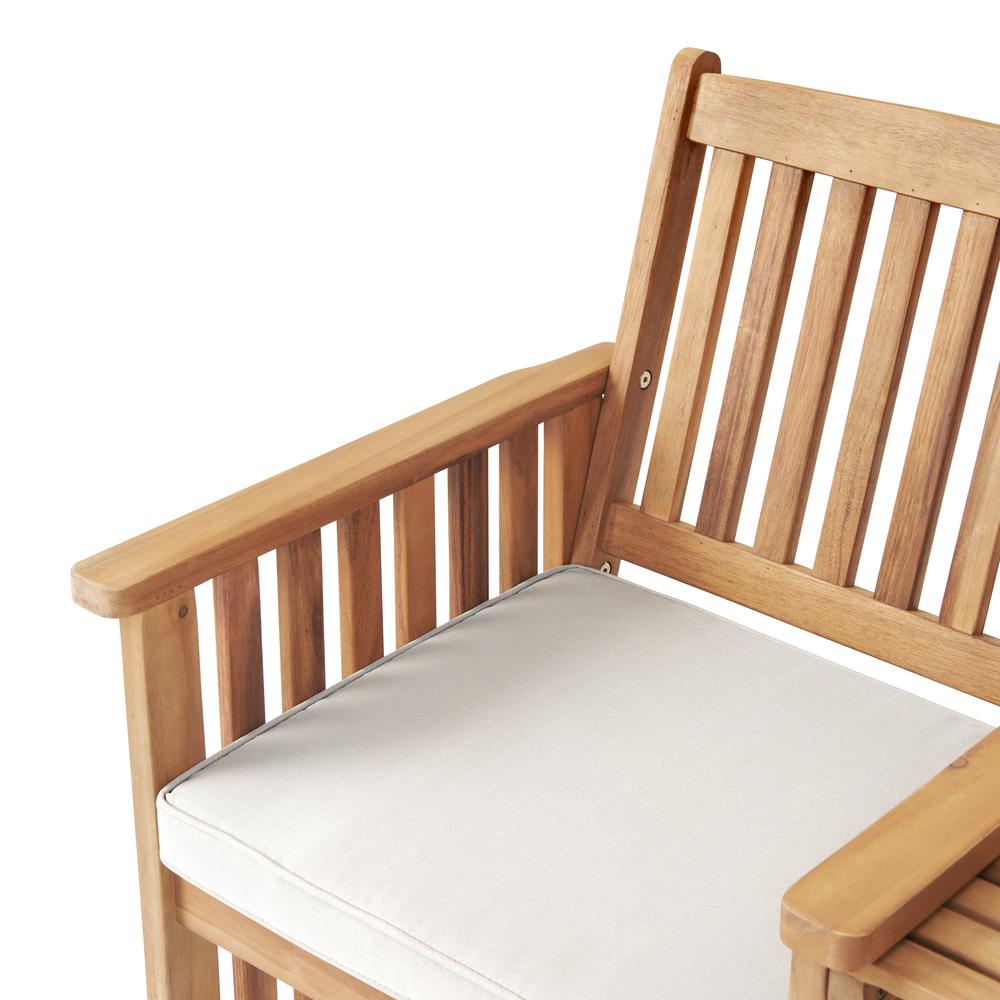 Bristol Acacia Wood Outdoor Double Seat Bench with Attached Table. Picture 6
