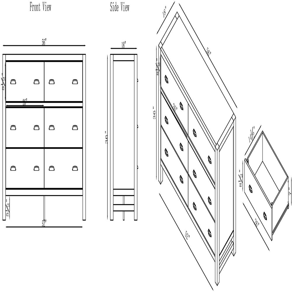 Arden 6-Drawer Wood Double Dresser. Picture 8