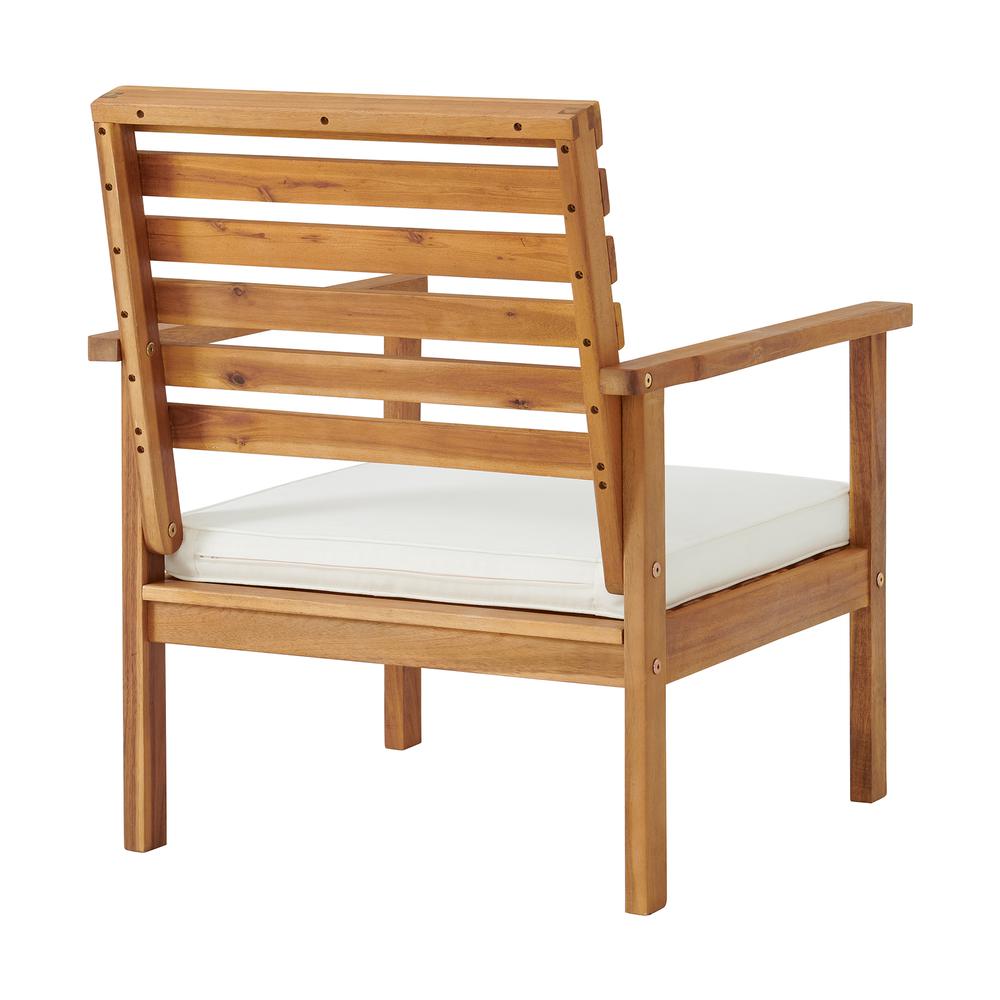 Orwell Outdoor Acacia Wood Chairs with Cushions, Set of 2. Picture 4