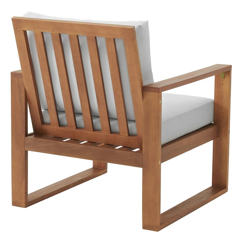 Weston Eucalyptus Wood Outdoor Chair with Gray Cushions. Picture 3
