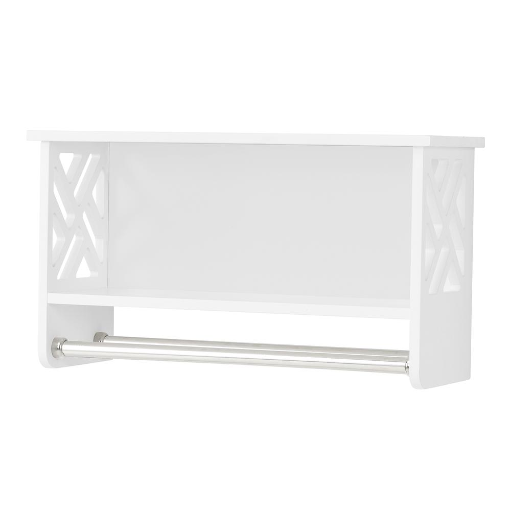 Coventry Over Toilet Open Storage Shelf, Bath Shelf with Two Towel Rods. Picture 8