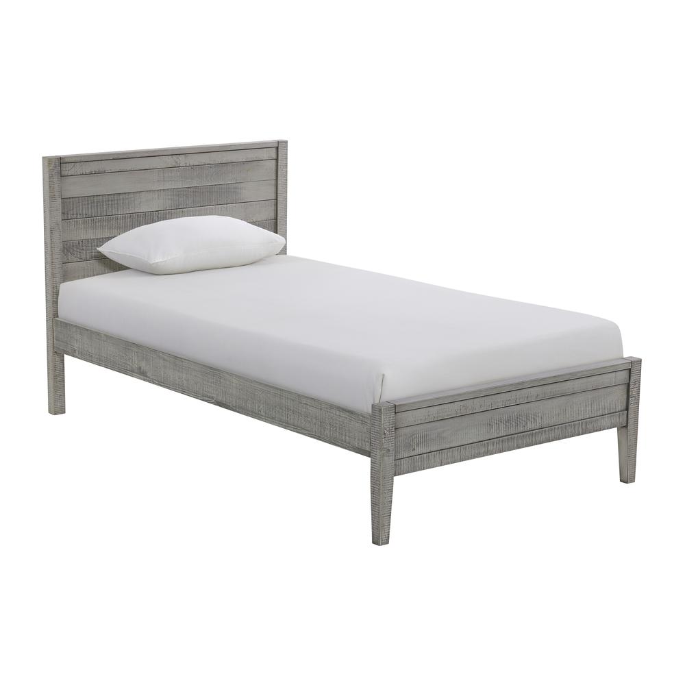 Windsor Panel Wood Twin Bed, Driftwood Gray. Picture 2