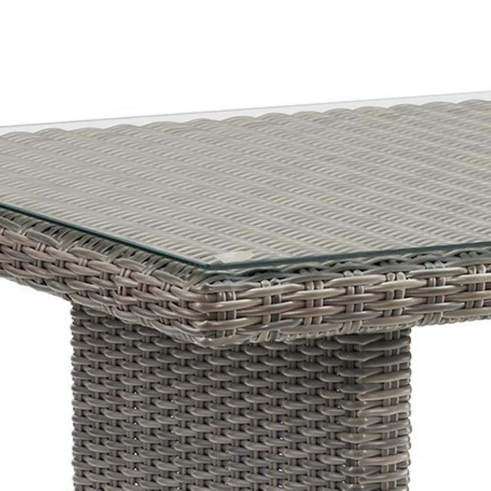 Asti All-Weather Wicker 3-Piece Outdoor Dining Set with 30"H Table with Glass Top and Two 37"H Dining Chairs. Picture 7