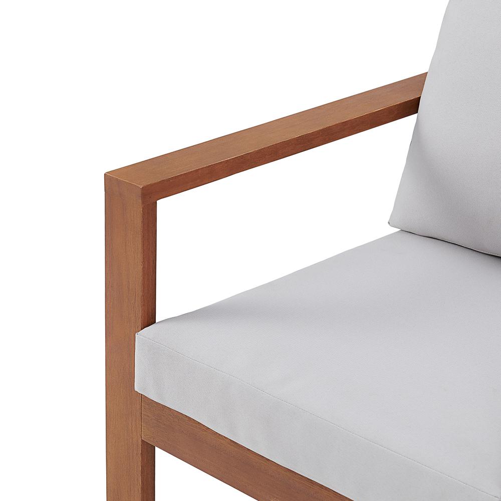 Weston Eucalyptus Wood Outdoor Chair with Gray Cushions. Picture 5