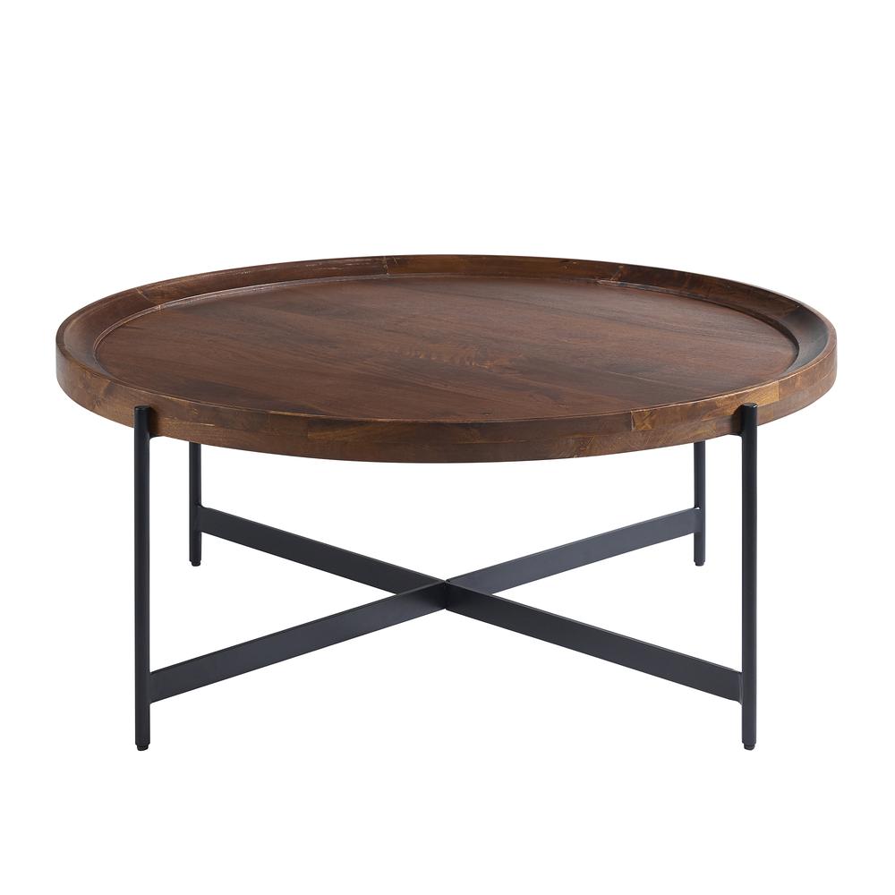 Brookline 42" Round Coffee Table, Medium Chestnut. Picture 1
