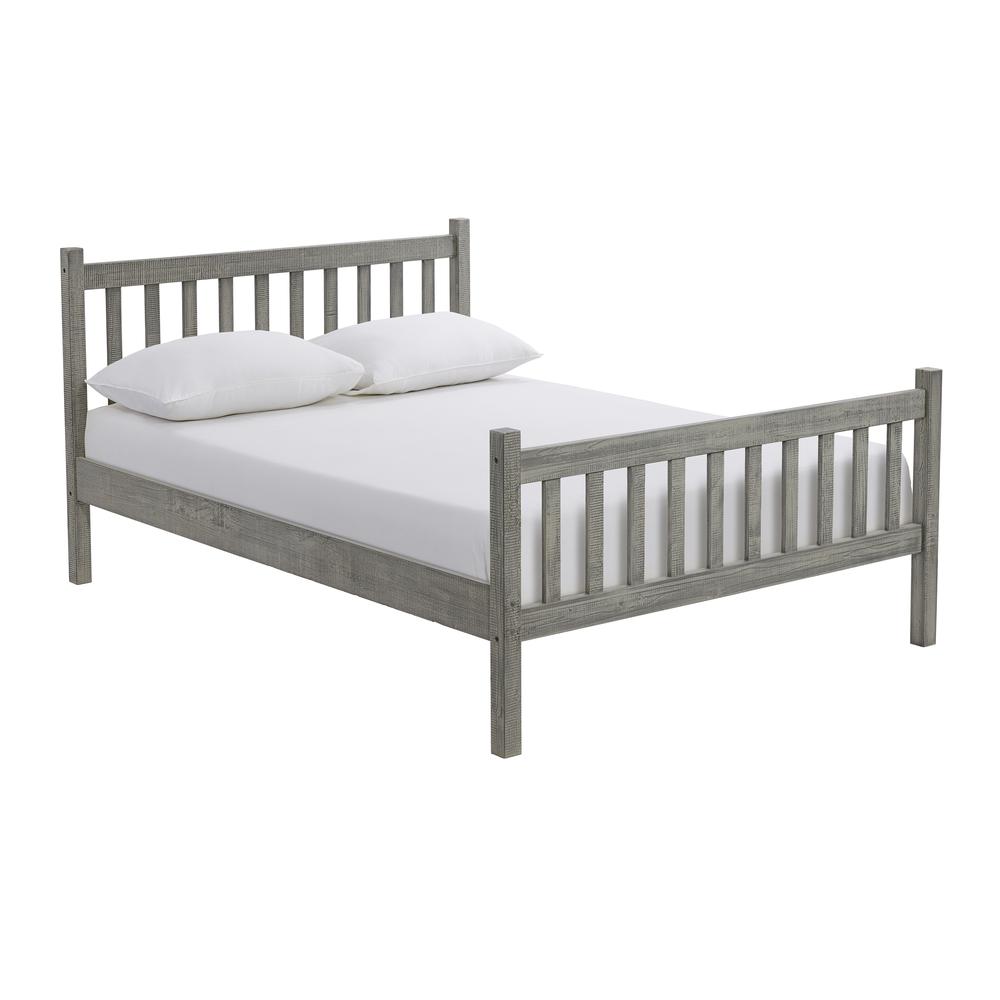 Windsor Wood Slat Full Bed, Driftwood Gray. Picture 3