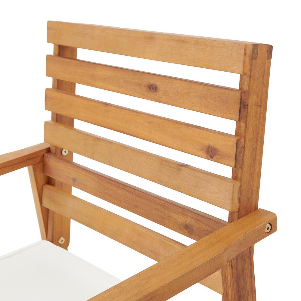 Orwell Outdoor Acacia Wood Chairs with Cushions, Set of 2. Picture 6