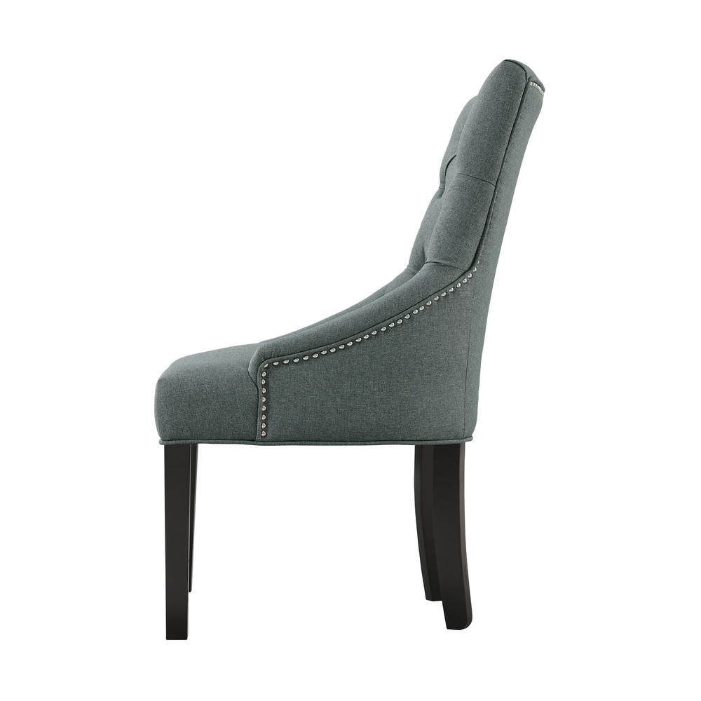 Haeys Tufted Upholstered Dining Chairs, Grey (Set of 2). Picture 4