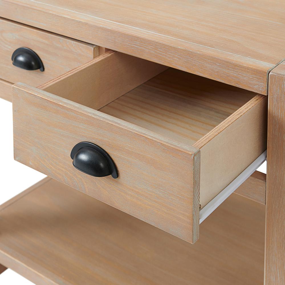 Arden 2-Drawer Wood Nightstand with Open Shelf. Picture 3