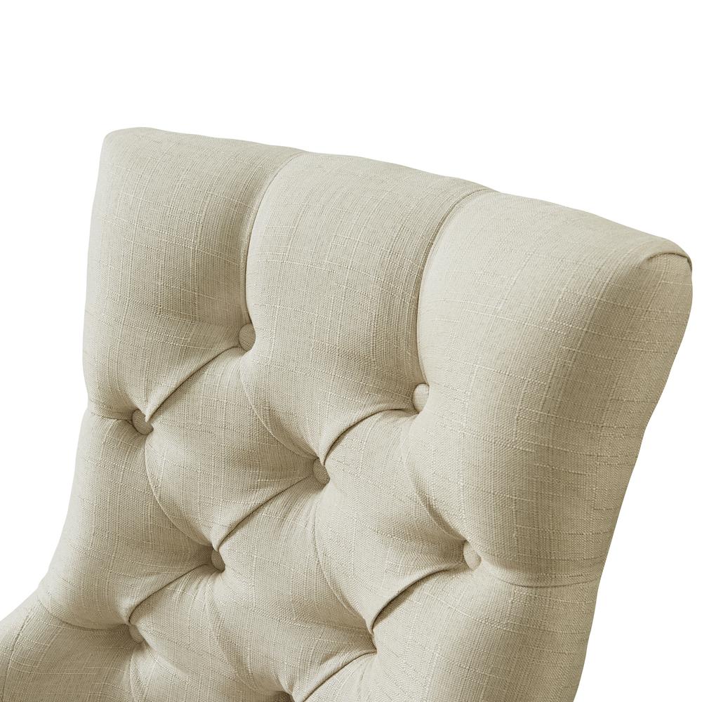 Haeys Tufted Upholstered Dining Chairs, Cream (Set of 2). Picture 6